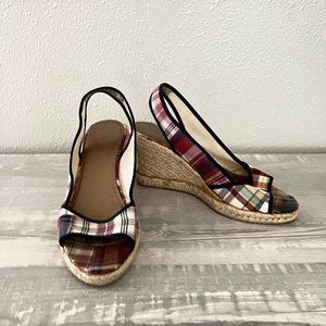 J. Crew Plaid Espadrille Wedge